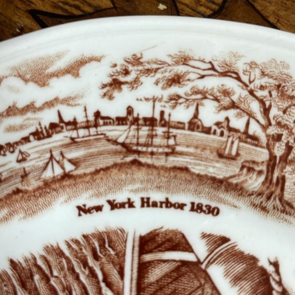 Alfred Meakin Staffordshire Lunch Plates Fair Winds Transferware Brown- Set of 4 - Picture 6 of 10